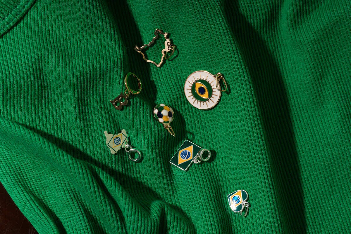 BERLOQUE PRATA BANDEIRA DO BRASIL