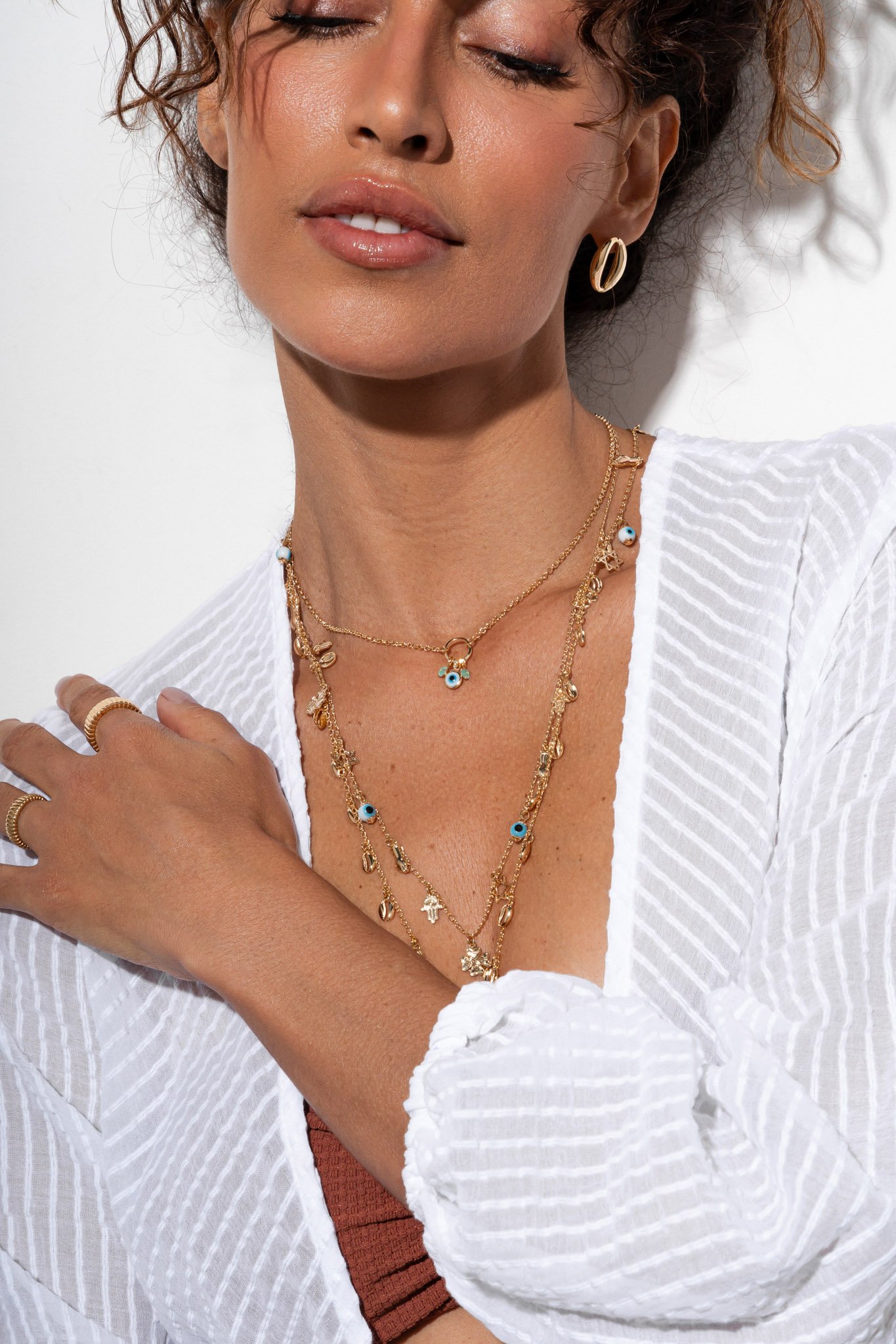 GARGANTILHA COM 19 PINGENTES PROTEÇÃO