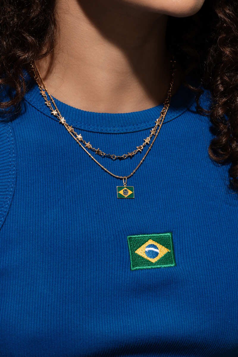 CHOKER COM 29 ESTRELAS LISAS MACIÇAS 30CM