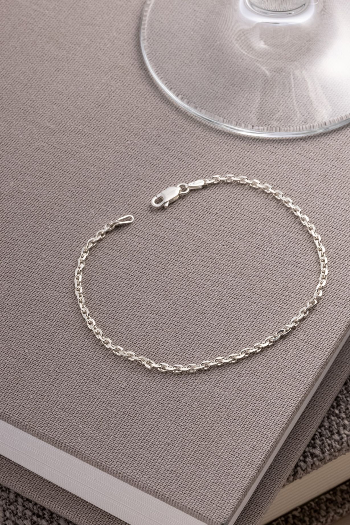 PULSEIRA DE PRATA CADEADO 20CM