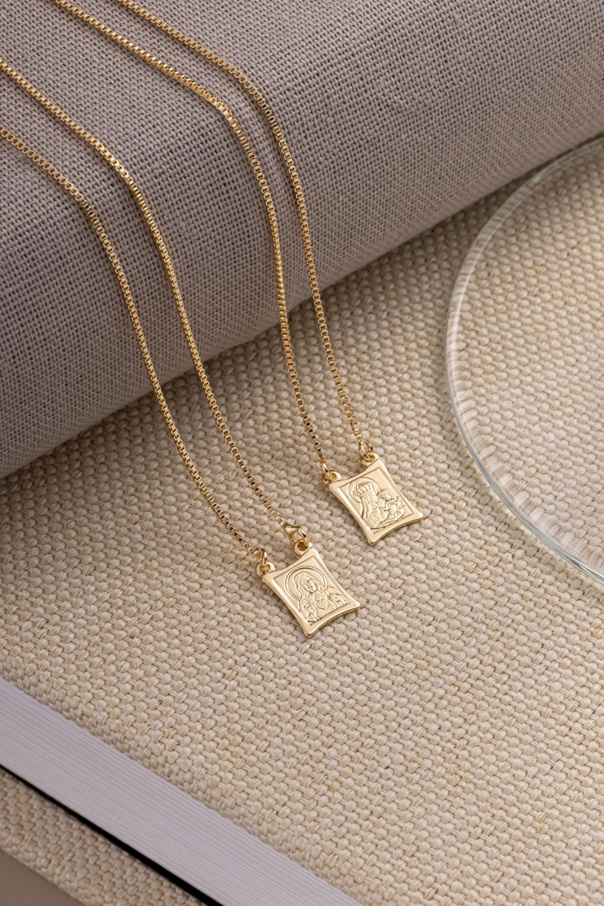 ESCAPULÁRIO VENEZIANA NOSSA SENHORA CARMO SAGRADO CORAÇAO DE JESUS 60CM