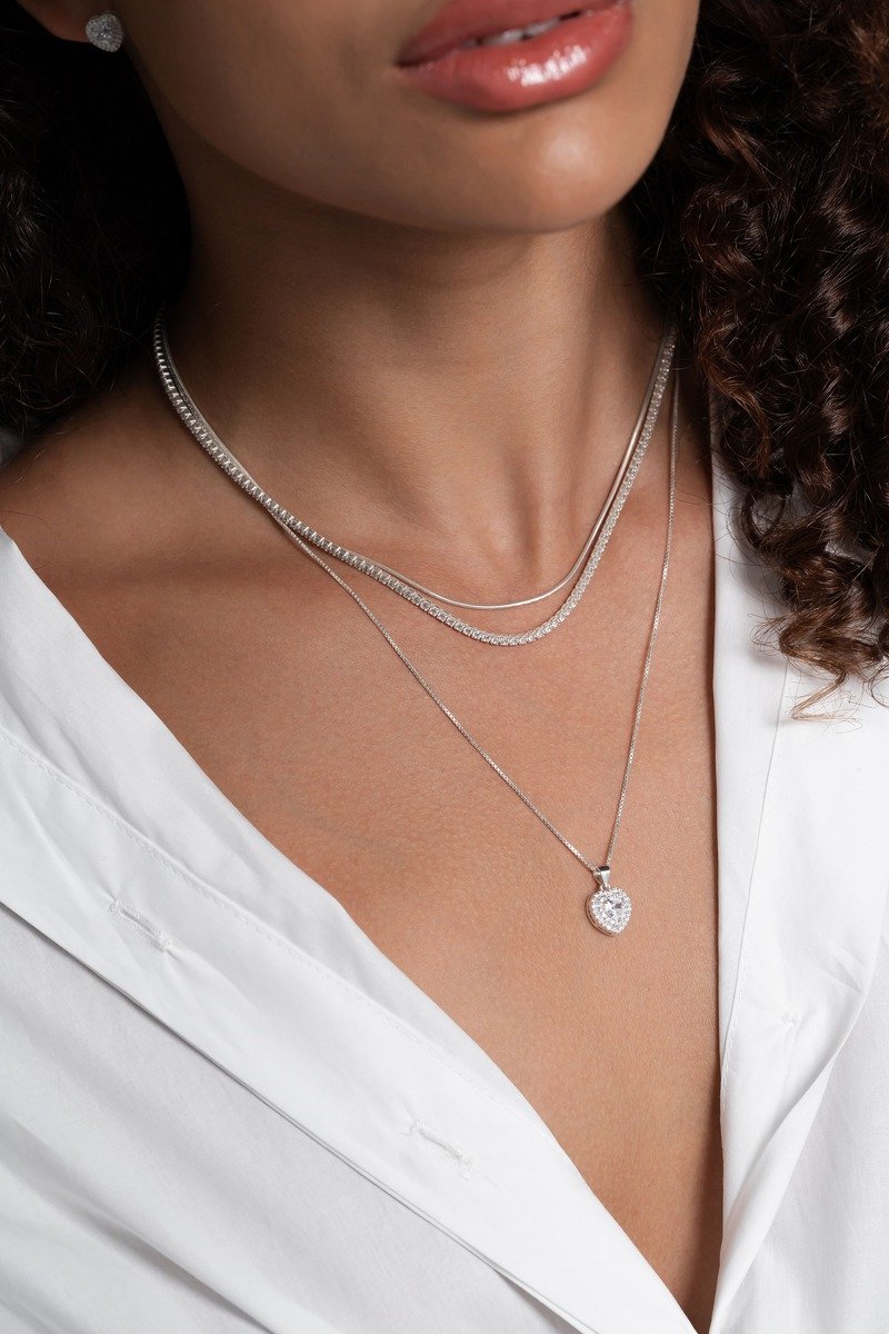 PINGENTE PRATA CORAÇÃO COM ZIRCONIA